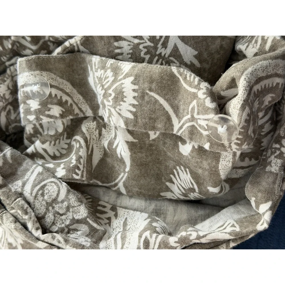 Pottery Barn Alessandra Scroll King Size Duvet Cover Linen Blend Taupe Gray 2015